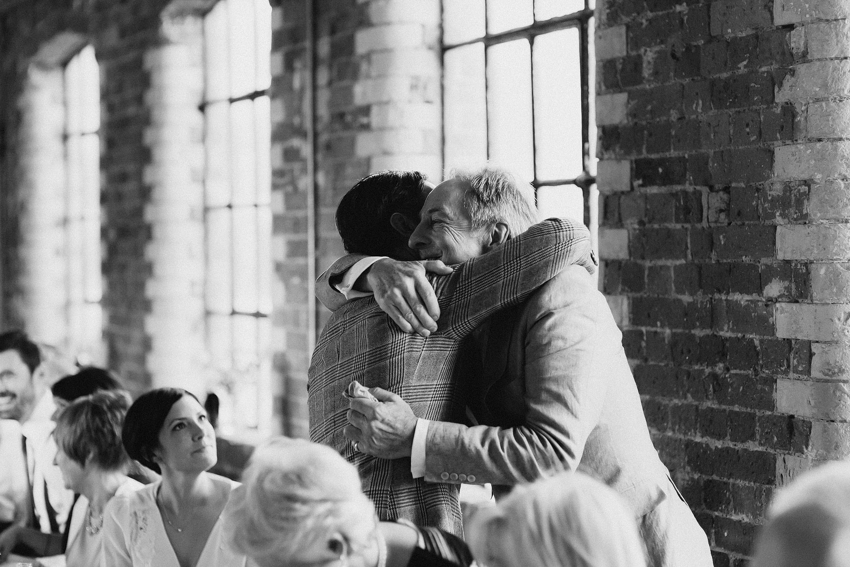 bride hugging her father